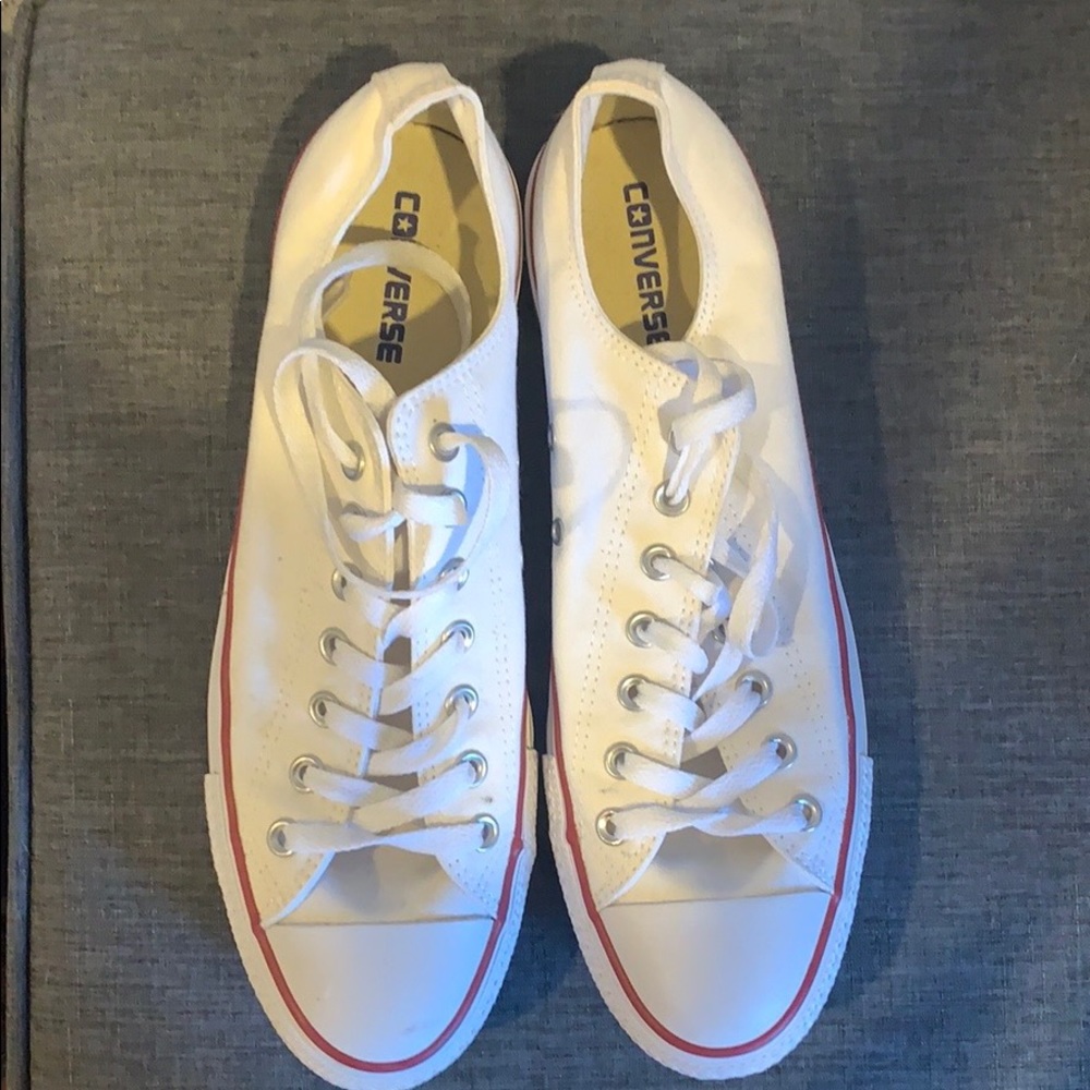 White Converse size 11 mens or 13 womens